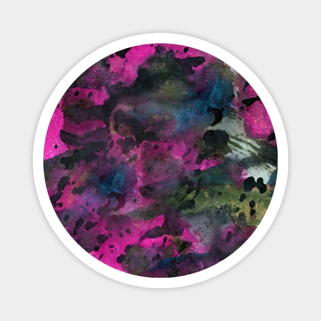 Simple abstract watercolor, animal print. Sky brushed grunge Graffiti. Blue-pink tie dye boho. Best for backgrounds, wallpapers, covers and packaging, wrapping paper. Magnet by Olesya Pugach